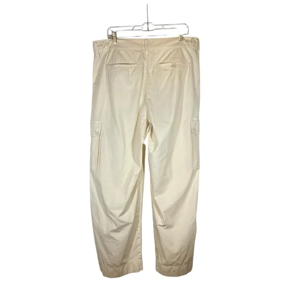 J. Crew Cargo Pant in Ripstop Cotton Tan Wide Leg Y2K Gorpcore Women's Size 32 - Picture 2 of 11